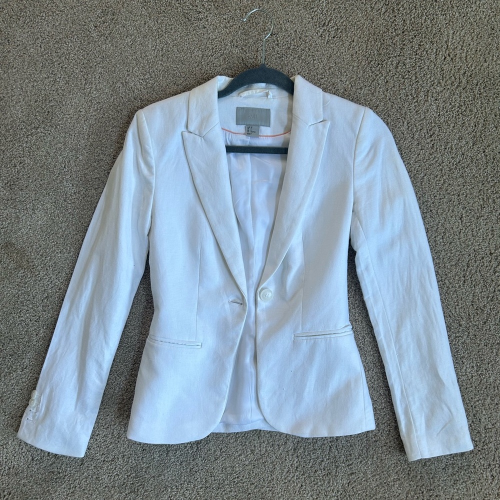H&M White Tailored Blazer